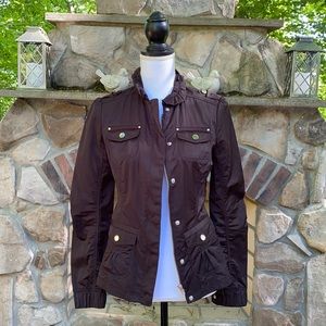 White House Black Market Stylish Black Windbreaker